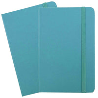 JAM Paper - Carnet ligné à couverture rigide, fermeture à élastique, format voyage (4 x 6 po), bleu, 2/paquet (340528850g)-Cahier/journal à couverture rigide bleu des Caraïbes