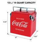 Coffre à glace de collection Coca-Cola, 13 L-Poignée verrouillable avec couvercle pour garder le contenu en sécurité
