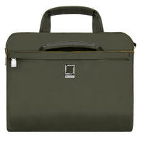 Estarer Sac Ordinateur Portable 13.3 po Homme Toile Vintage Sacoche pc Bureau Mallette Messenger Bandoulière Laptop, Forêt Verte-Matériel: Sergé de coton enduit imperméable. Garniture en cuir texturé végétalien
