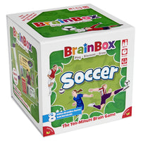 The Green Board Games - Brainbox - Football-Défi cérébral de dix minutes : les joueurs étudient le côté images et faits de la carte pendant 10 secondes, puis retournent de l'autre côté pour voir à combien de questions ils peuvent répondre.