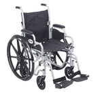 Drive Medical – Fauteuil de transport Poly-Fly avec repose-pieds escamotables avec siège de 18 po-Peut être utilisé comme fauteuil roulant autopropulsé standard ou comme fauteuil de transport tout-en-un