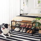 Vasagle - Banc d'entrée et étagère à chaussures-Comprend : 1x banc à chaussures, 1x kit d'accessoires , 1x mode d'emploi