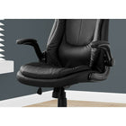 Monarch Specialties - 7277 Chaise De Bureau Dossier Haute Exec - Noir Simili-Cuir-Le siège pivotant à 360 degrés et la base noire à 5 branches avec roulettes à capuchon offrent la mobilité, tandis qu'un mécanisme réglable en hauteur avec contrôle d'inclinaison / verrouillage permet d'optimiser la chaise pour la personne assise