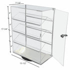 Eddie's - Vitrine acrylique rotative verrouillable de 17,75 po - Transparent-17-3/4" H et 4 tablettes