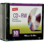 Staples - Disques CD-RW 12x 700 Mo/80 min., boîtiers minces, paq./10-Les supports CD-RW sont pratiques : réinscription, lecture sans bruit et entière compatibilité avec toutes les unités de CD-RW