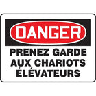 Accuform Signs - Enseigne « Prenez Garde Aux Chariots Élévateurs », 10po x 7po, Vinyle, Français-Type d'affichage Adhésif