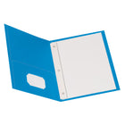 Oxford - Porte-documents à deux pochettes avec attaches, format lettre, bleu pâle-Les chemises à deux pochettes avec broches sont un achat intelligent pour les étudiants comme pour les enseignants personnalisable grâce à une fente pour carte professionnelle