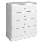 Prepac - Commode Astrid, 4 tiroirs, blanc-Dimensions (assemblé, po) : 30 lar. x 36,25 haut. x 16 prof.