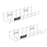 ShoppingAll - Chemin de câbles sous le bureau - Blanc - Lot de 2-Rack Large Et Spacieux:Profitez de notre espace de rangement de 120 mm x 420 mm qui garde les câbles et multiprises hors de vue pour un poste de travail sans encombrement