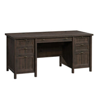 Sauder 65"W La Collection Costa Bureau Ministre - Finition Coffee Oak-Plateau durable de 1 po  d'épaisseur