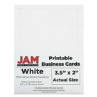 JAM Paper Cartes professionnelles imprimables, 2 x 3,5 po, blanc, 100/paquet (22130975)-Cartes professionnelles imprimables blanches