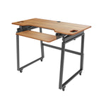 Rocelco - Ensemble de rehausse de bureau de luxe à hauteur ajustable de 46" et support au sol - Teck / Noir-ENSEMBLE DE BUREAU PERMANENT: Comprend le convertisseur de bureau debout de 46 "(DADR-46) et le support de plancher mobile de luxe (DADR-FSM) pour convertir la colonne montante de bureau en un bureau assis-debout entièrement roulant
