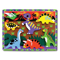 Melissa & Doug Dinosaures Chunky Puzzle, paquet de 8-Comprend des pièces de ptéranodon, ankylosaure, apatosaurus, T-Rex, tricératops, stégosaure et hadrosaurus
