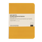 Gry Mattr - Journal A6 à couverture souple, papier de pierre, 48 pages, jaune/taupe marine, paquet de 2-Taille A6 (4,13 po × 5,83 po)