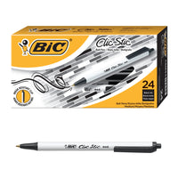 BIC - Stylo à bille Clic Stic rétractable - 1,0 mm - noir - paquet de 24-Stylo à bille Clic Stic.