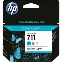 HP - Cartouches d'encre cyan 711, paq./3 (CZ134A)-Cyan