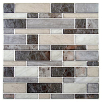 CTG Brands – Carreaux muraux « pelez et collez », multi carrés de 10 po x 10 po, gris/beige, paq./6-Ensemble : livré dans une boîte de 6 feuillets de carreaux muraux de qualité supérieure, adaptés aux surfaces lisses et propres