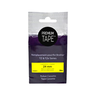 Nutone Premium Tape - Compatible avec Brother TZ651, TZ-651, TZE-651, TZE651 - Noir / Jaune - 24 mm-Ruban d'étiquettes