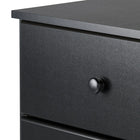 Prepac - Commode Astrid, 4 tiroirs, noir-Poignées en bois massif au fini noir