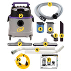 Proteam - Aspirateur eau et poussière ProGuard 10 et trousse d’accessoires-Débris humides et eau – 38 L (10 gal US)