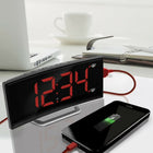 Marathon Watch - Horloge LED à affichage incurvé avec double alarme et port de charge USB - Noir-Chargement USB: 1 port USB de chargement rapide sur le côté droit pour plus de commoditéPLES LANGUES: Jour de la semaine affiché dans l'une des 3 langues (anglais, français et espagnol)