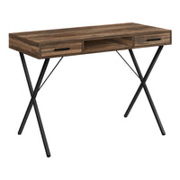 Monarch Specialties - 7794 Bureau 42 po - Faux Bois Brun/Metal Noir-Bureau d'ordinateur polyvalent, idéal pour tous les ordinateurs portables ou tablettes. Surface facile à nettoyer