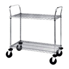 Chariots utilitaires robustes, capacité de 900 lb, haut. globale de 39 po, prof. globale de 18 po, 2 tablettes (2SPN33DC)-Nombre de tablettes : 2