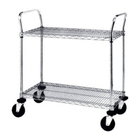 Chariots utilitaires robustes, capacité de 900 lb, haut. globale de 39 po, prof. globale de 18 po, 2 tablettes (2SPN33DC)-Nombre de tablettes : 2