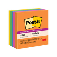 Post-it - Feuillets super collants - collection Coup de pouce - 3 po x 3 po - 90 feuillets/bloc - 450 feuilles - paquet de 5-Les Feuillets super collants Post-it offrent deux fois plus d’adhérence