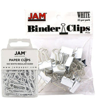 JAM Paper – Ensemble de fournitures de bureau, trombones et pince-notes, blanc (218334wh)-Trombones et pince-notes