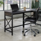 Sauder - La Collection Foundry Road Retour de Bureau - 36 po l - Finition Carbon Oak-Finition Carbon Oak, Bois d'ingenierie, Metal