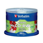 Verbatim – CD-RW DataPlusLife vierges 2x à 4x de 700 Mo, surface argentée imprimable par jet d’encre, carrousel, 50/pqt (95159)-Disques CD-RW vierges réinscriptibles