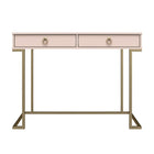 CosmoLiving by Cosmopolitan - Bureau Camila - 106,3cm L x 78,5cm H x 50cm P - Rose-Le point de chargement sans fil sur le bureau vous permet de recharger votre téléphone intelligent sans vous encombrer de cordons