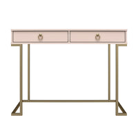 CosmoLiving by Cosmopolitan - Bureau Camila - 106,3cm L x 78,5cm H x 50cm P - Rose-Le point de chargement sans fil sur le bureau vous permet de recharger votre téléphone intelligent sans vous encombrer de cordons
