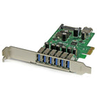 StarTech ® Carte USB 3.0 PCI Express à 7 ports, conception à profil standard et profil bas-Augmentez les capacités de votre système en ajoutant sept ports USB 3.0 (dont 6 externes et un interne) à n’importe quel ordinateur compatible PCIe
