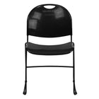 Flash Furniture - Chaise ultra-compacte empilable noire de la série HERCULES avec cadre enduit de poudre noire-Ensemble de 5 chaises empilables polyvalentes