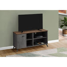 Monarch Specialties - 2830 Meuble Tv - 48 po L/Concrete Gris/Faux Bois Brun Moyen-Materiau : mdf, noyau creux, stratifie, metal, panneaux de particules ; finition : aspect bois recycle gris