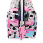 Fashion Stationery - Trousse avec impression d’éclairs - 8.27" x 2.95" x 2.76" - Transparente/noire/rose-L’étui est transparent pour que vous puissiez voir tous vos articles à l’intérieur