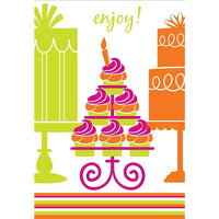 Aline Greetings – Carte d'anniversaire générale, gâteaux, enjoy!, paq./18-Papier non couché de qualité supérieure