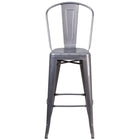Flash Furniture - Tabouret de bar à enduit lustré de 30 pouces de hauteur pour l'intérieur avec dossier-Tabouret style Bistro