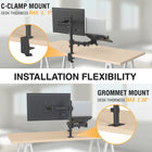 ShoppingAll - Support pour double écran et ordinateur portable entièrement réglable - Noir-Ce support de bureau entièrement réglable peut être fixé à l'aide d'une pince en C ou d'un passe-fil sur n'importe quelle surface de travail.