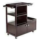 Winsome - Mobilier de divertissement Galen-Chaque unité assemblée mesure 34,25 larg. x 16,77 prof. x 34,37 haut. (Po). La partie supérieure du chariot de service est de 24 larg. x 14.89 prof. (po)