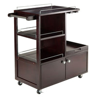 Winsome - Mobilier de divertissement Galen-Chaque unité assemblée mesure 34,25 larg. x 16,77 prof. x 34,37 haut. (Po). La partie supérieure du chariot de service est de 24 larg. x 14.89 prof. (po)