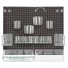 Azar - Kit d'organisateur de mur de panneaux perforés de 24 pièces avec deux panneaux et assortiment accessoire - noir-Vendu en multiples de: 1