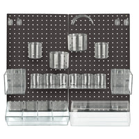 Azar - Kit d'organisateur de mur de panneaux perforés de 24 pièces avec deux panneaux et assortiment accessoire - noir-Vendu en multiples de: 1