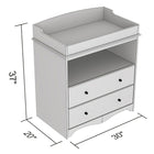 Safdie & Co. 32L Table A Langer - Blanche 2 Tirroirs 1 Étagère-Facile à assembler.