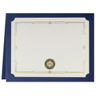 St. James - Porte-certificats/porte-documents - bordure dorée - finition lin - bleu marine - paquet de 5 - 83806-Convient pour les certificats de récompense en format paysage ou portrait