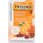 Twinings of London - Supermélanges Curcuma apaisant - Paquet de 18-Racine de curcuma, citronnelle, anis étoilé, racine de réglisse, arôme d'orange enrichi naturellement, écorce d'orange