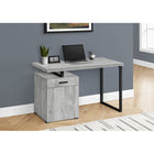 Monarch Specialties - 7763 Bureau 48 po L - Gris Orientation Gauche Ou Droite-L'unite de rangement peuvent être installés sur le côté gauche ou droit au choix ; Fini de tous les côtés pour un placement flexible partout dans un bureau à domicile