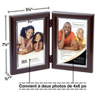 Elementals - Cadres photos doubles pour 2 photos de 4 po l x 6 po H (10,2 cm l x 15,2 cm H) - Vertical - Paquet de 10-Cadres en feuille nacrée très élégants et attrayants